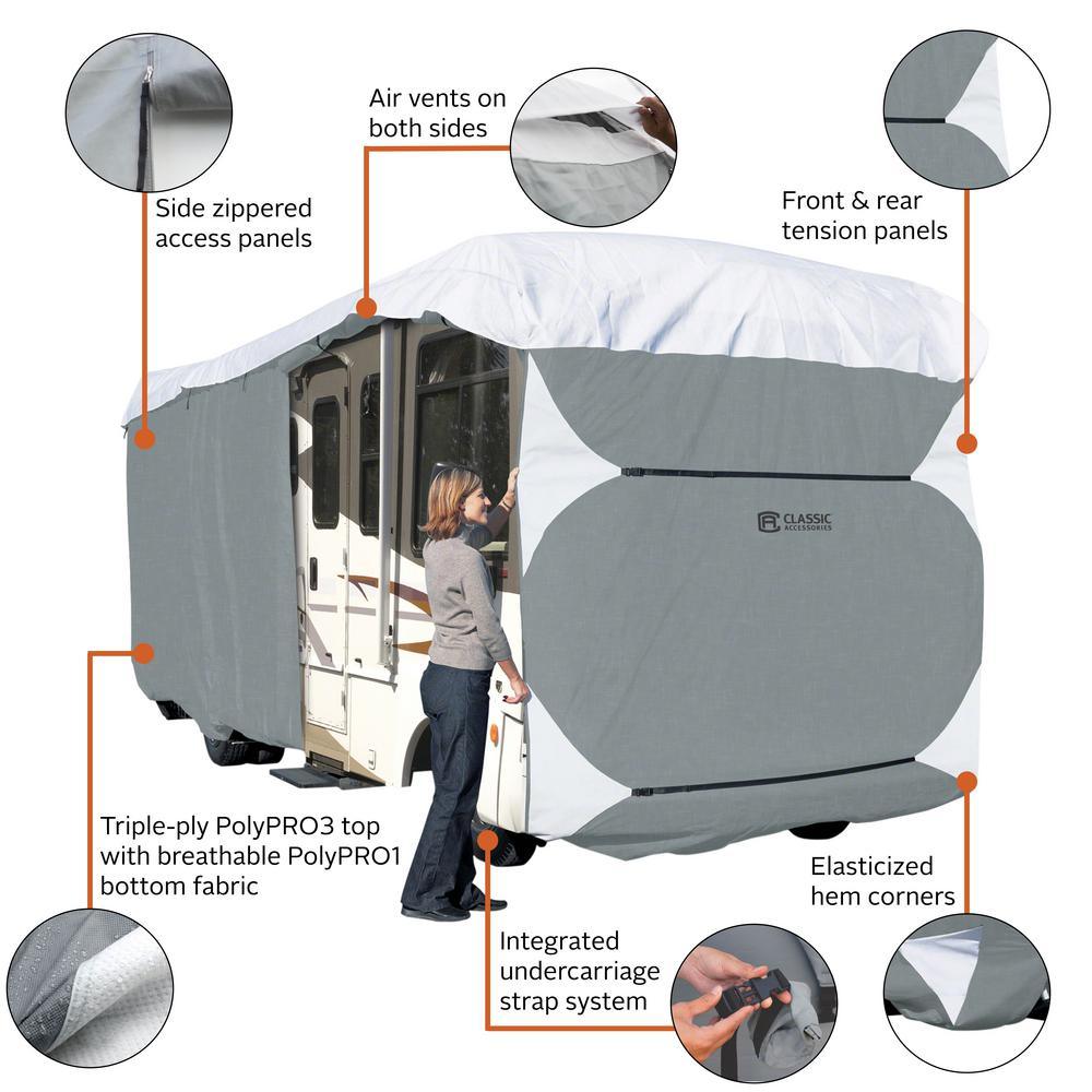 Classic Accessories PolyPro III 492 in. x 105 in. x 126 in. Class A RV Cover - Super Arbor