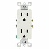 Decora 15 Amp Residential Grade Grounding Duplex Outlet, White (10-Pack) - Super Arbor