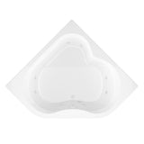 Beryl 5 ft. Acrylic Corner Drop-in Whirlpool Bathtub in White - Super Arbor