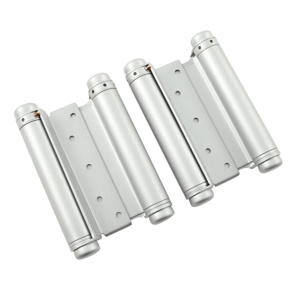 6 in. Double Acting Spring Hinge in Galvan Neal (Set of 2) - Super Arbor