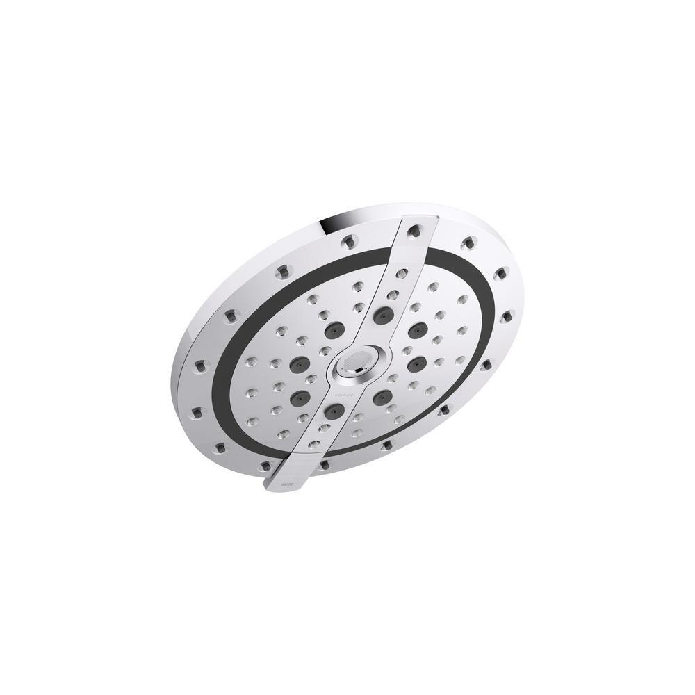 Recharge 6-Spray 9.1 in. Single Wall Mount Fixed Shower Head in Polished Chrome - Super Arbor