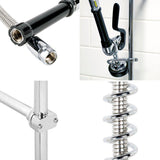 Commercial Pull Down 2-Handle Wall Mount Pre-Rinse Spray Utility Kitchen Faucet in Chrome Finish - Super Arbor