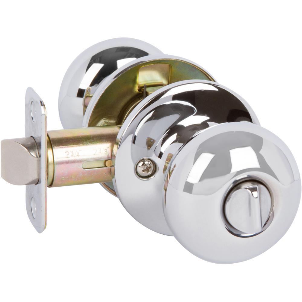 Saxon Polished Chrome Bed/Bath Door Knob - Super Arbor