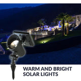 High Lumen Metal Solar Black Outdoor Integrated LED Landscape Spot Light (2-Pack)