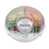 10.5 in x 10.5 in 4-Compartment White Serving Tray