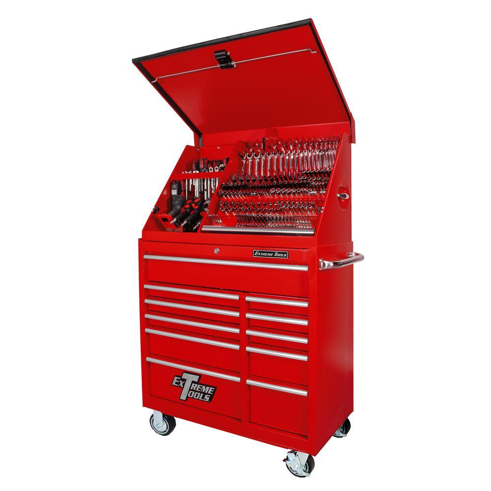 PWS Series 41 in. 0-Drawer Textured Portable Workstation Top Chest in Red - Super Arbor