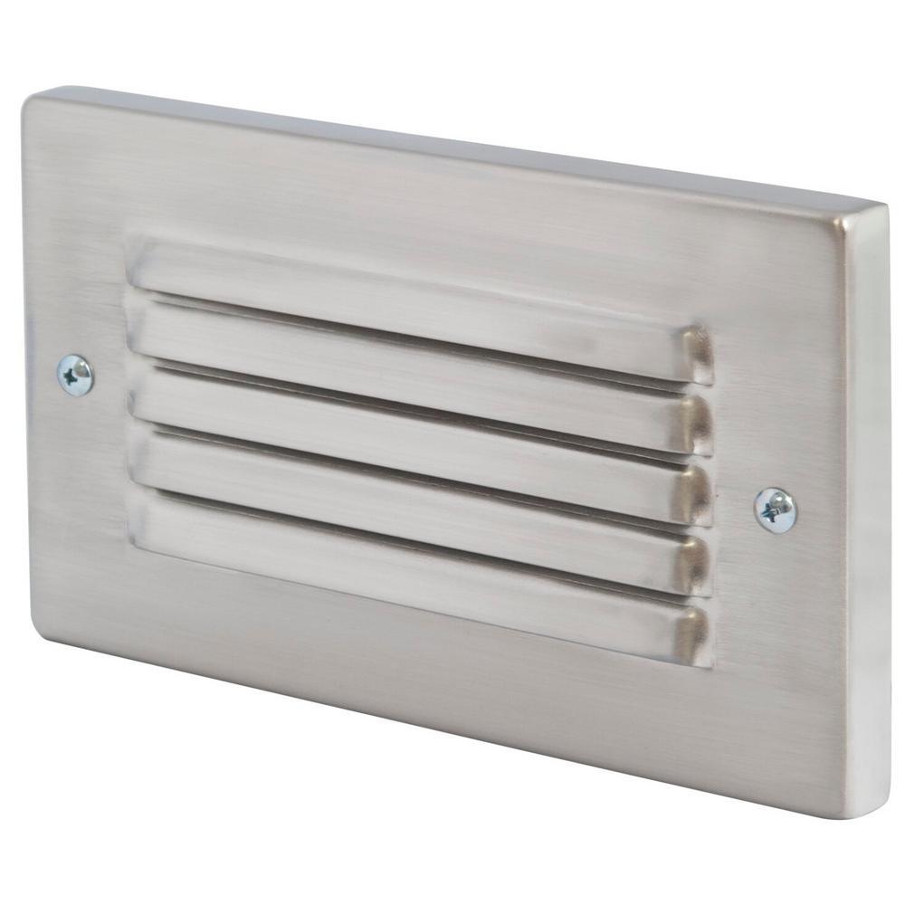 1-Light Nickel Horizontal LED Deck Step Light - Super Arbor