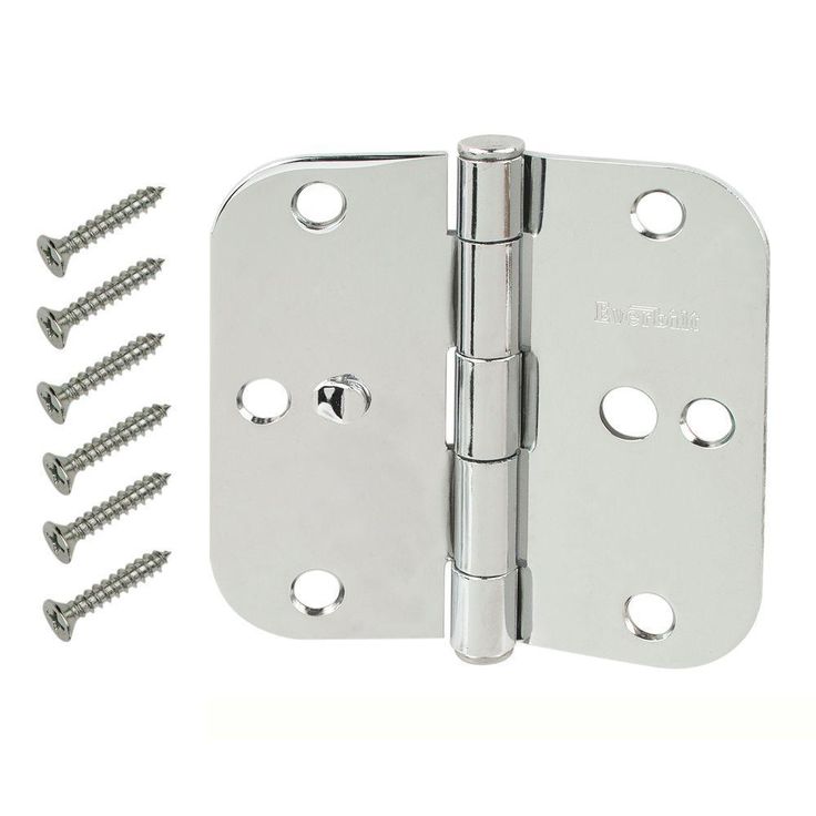 3-1/2 in. Chrome 5/8 in. Radius Security Door Hinges Value Pack (3-Pack)