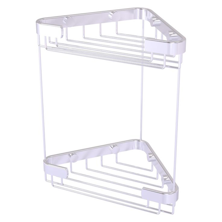 Allied Brass Double Tier Corner Shower Basket in Polished Brass