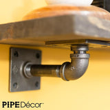 1/2 in. Black Pipe 5.75 in. L Wall Mounted Square Flange Shelf Bracket Kit (4-Pack)