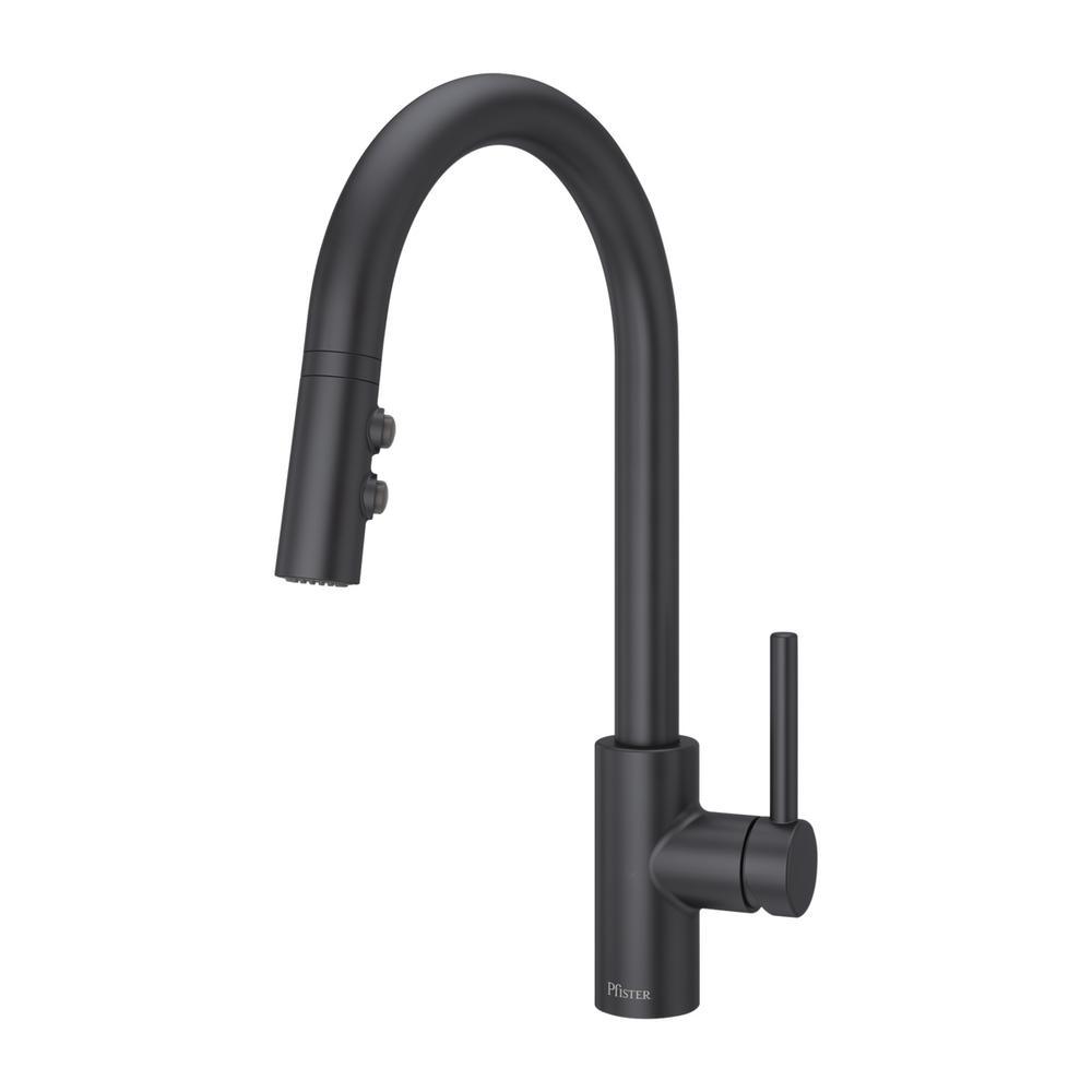 Stellen Single-Handle Pull-Down Sprayer Kitchen Faucet in Brushed Gold - Super Arbor