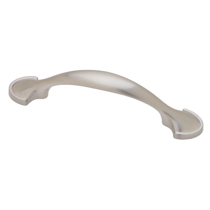 3 in. (76 mm) Center-to-Center Satin Nickel Half-Round Foot Drawer Pull (10-Pack)