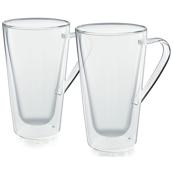 Bellagio Double-Wall 12 oz. Clear Glassware Coffee Mug (2-Pack)