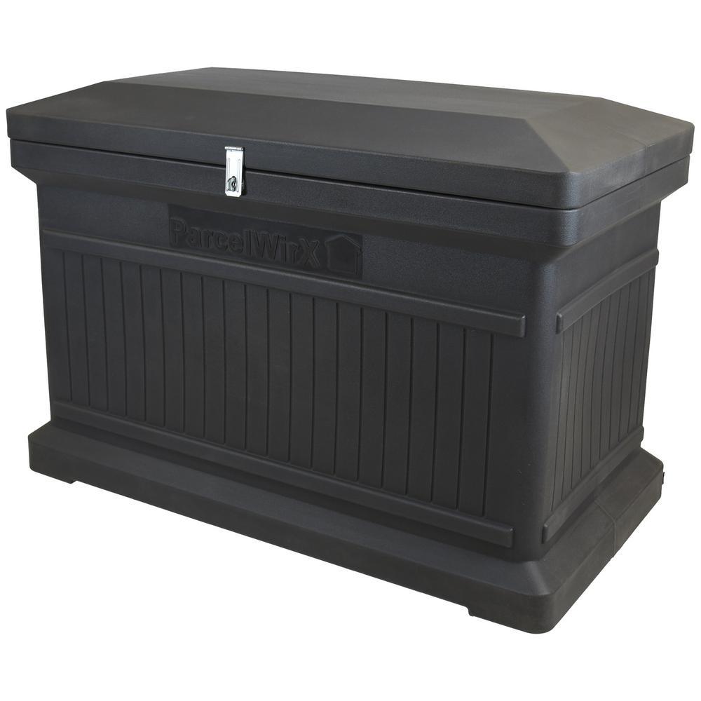 Graphite Premium Horizontal Architectrual ParcelWirx Delivery Drop Box Hinged Lid with Swinging Latch for Locking - Super Arbor