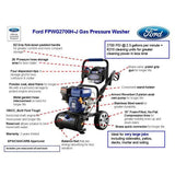 Ford 2,700 psi 2.3 GPM Gas Pressure Washer - California Compliant
