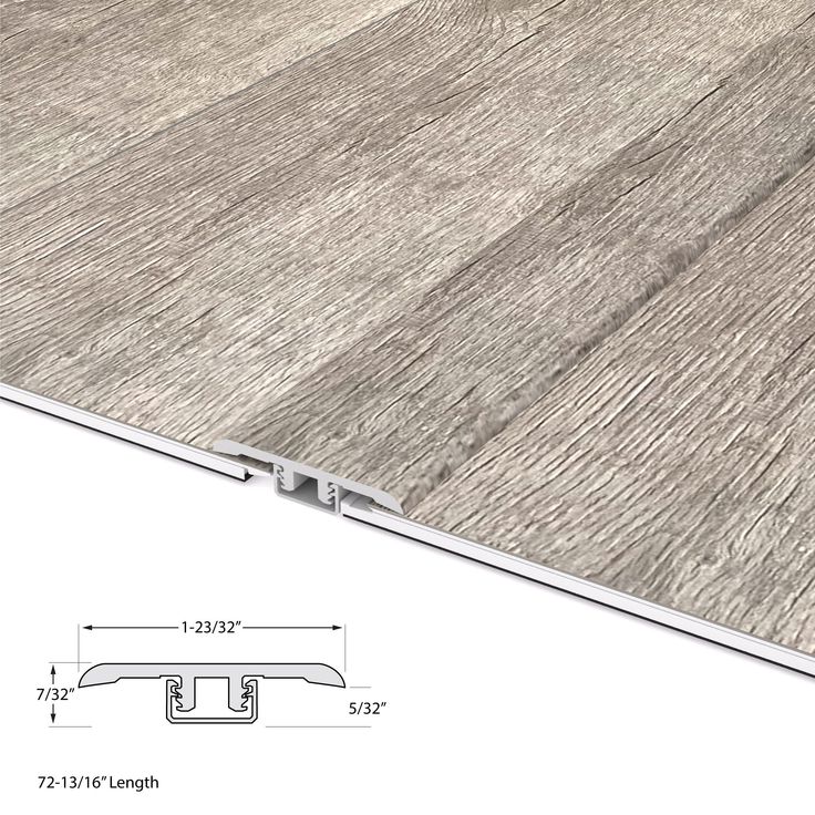 CALI Aqua Tough XL Seaswept Oak 0.33-in T x 1.71-in W x 72.83-in L Vinyl Floor T-moulding