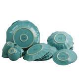 Fleur De Lys 20-Piece Traditional Turquoise Stoneware Dinnerware Set (Service for 4)