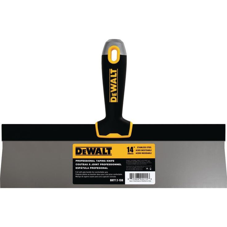 14 in. Stainless Steel Hammer-End Taping Knife with Soft Grip Handle