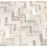 MSI Angora Herringbone 12 in. x 12 in. x 10mm Polished Marble Mesh-Mounted Mosaic Tile (10 sq. ft. / case)