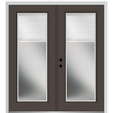 60 in. x 80 in. Internal Blinds Left-Hand Inswing Full Lite Clear Glass Painted Steel Prehung Front Door - Super Arbor