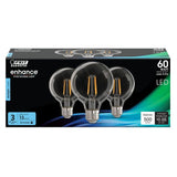 Feit Electric 60-Watt Equivalent G25 Dimmable Filament ENERGY STAR Clear Glass LED Light Bulb, Daylight (3-Pack)