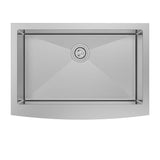 Farmhouse Apron Front Stainless Steel 33 in. Single Bowl Kitchen Sink Kit in Satin