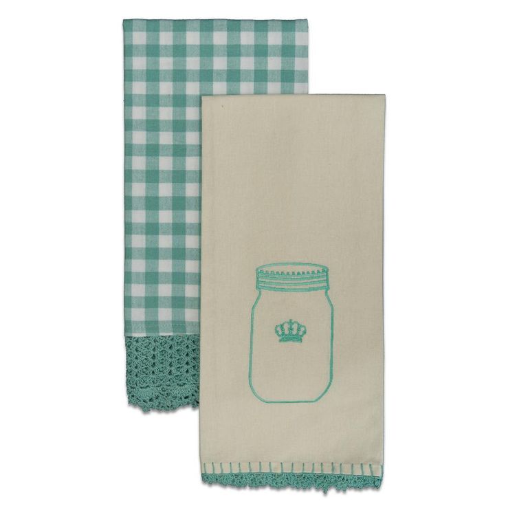 Crochet Envy 18 in. x 26 in. Teal Tea Towel Set (Set of 2)