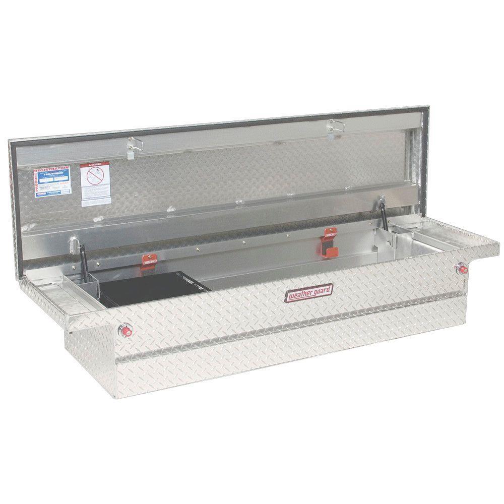 Weather Guard 71.5 in. Glossy Black Aluminum Full Size Crossbed Truck Tool Box - Super Arbor