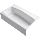 Villager 5 ft. Right Drain Rectangular Alcove Soaking Tub in Almond - Super Arbor