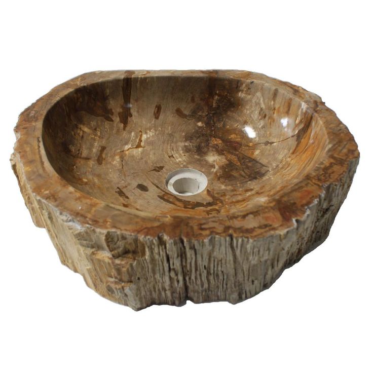 Eden Bath Natural Stone Mid-Sized Vessel Sink in Petrified Wood