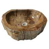 Eden Bath Natural Stone Mid-Sized Vessel Sink in Petrified Wood