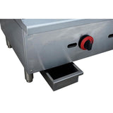 24 in. Commercial Griddle Gas Cooktop in Stainless Steel with 2 Burners