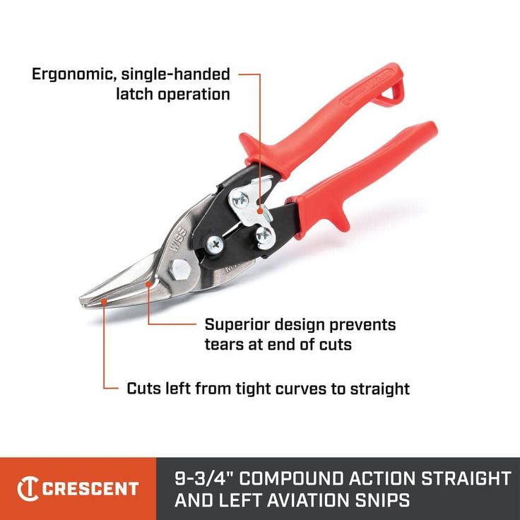 Crescent Wiss 9-3/4 in. Compound Action Straight and Left Cut Aviation Snips