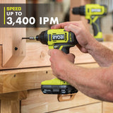 RYOBI ONE+ 18V Cordless 1/4 in. Impact Driver Kit with (2) Batteries, Charger, & Bag, with Impact Rated Driving Kit (20Piece)