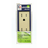 Decora 15 Amp Tamper Resistant Power Duplex Outlet, Ivory - Super Arbor