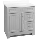Style Selections Ellenbee 30.5-in Gray Single Sink Bathroom Vanity with White Cultured Marble Top