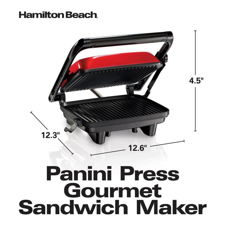 1400-Watt Red Panini Press with Floating Lid
