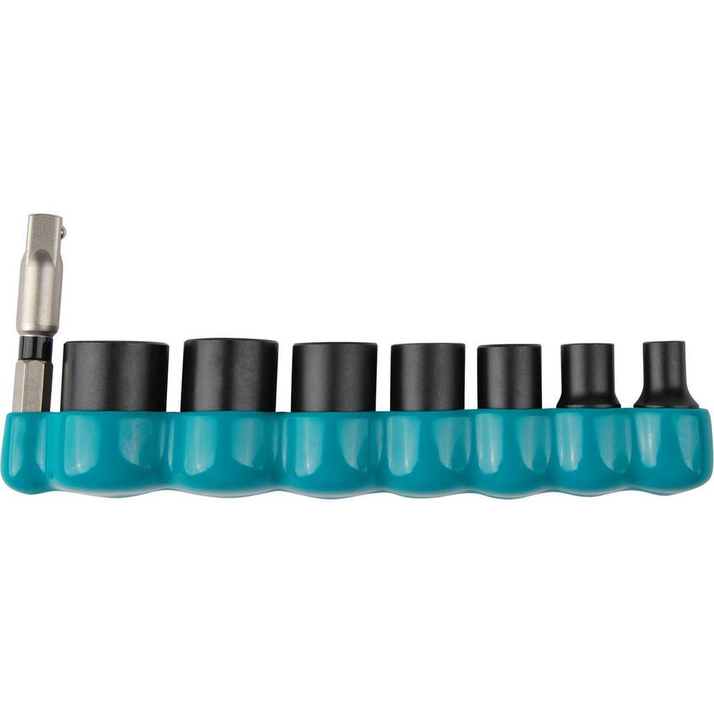 ImpactXPS 1/4 in. Drive 6-Point SAE Impact Socket Set with Standard Socket Adapter (8-Piece) - Super Arbor