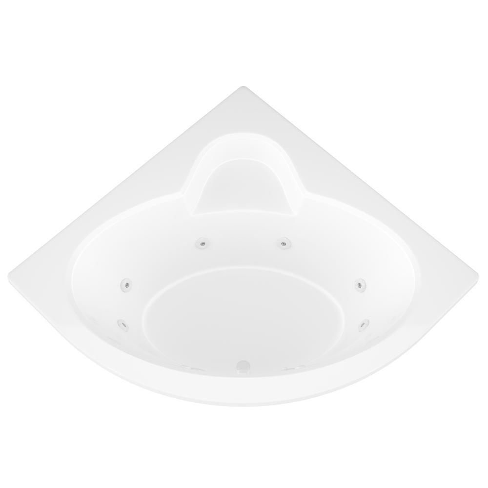 Jaspers 5 ft. Acrylic Corner Drop-in Whirlpool Bathtub in White - Super Arbor