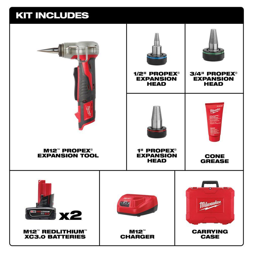 M12 12-Volt Lithium-Ion Cordless PROPEX Expansion Tool Kit with M12 FUEL HACKZALL Reciprocating Saw - Super Arbor