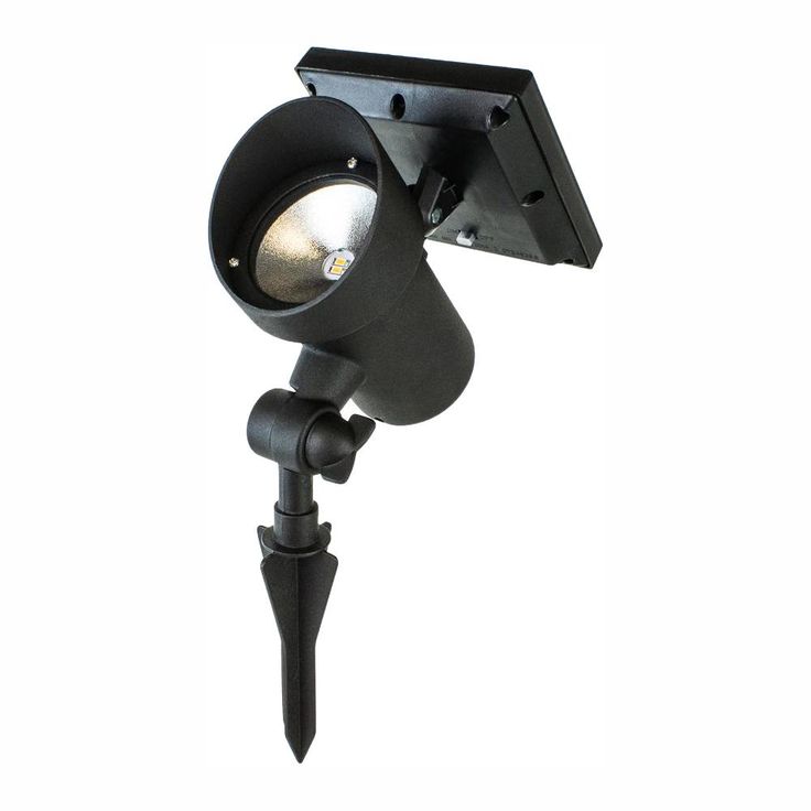 High Lumen Metal Solar Black Outdoor Integrated LED Landscape Spot Light