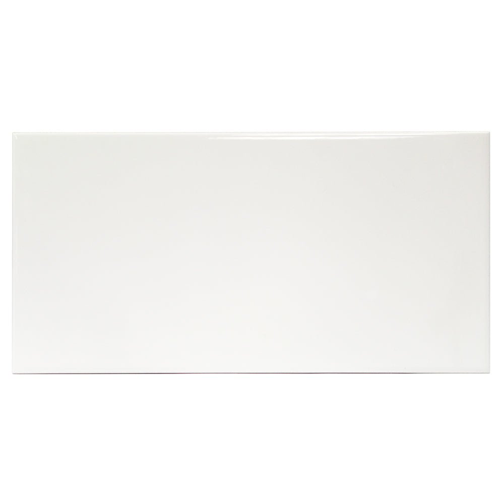 Tilebar Basic White 8x16 Polished Ceramic Subway Wall Tile