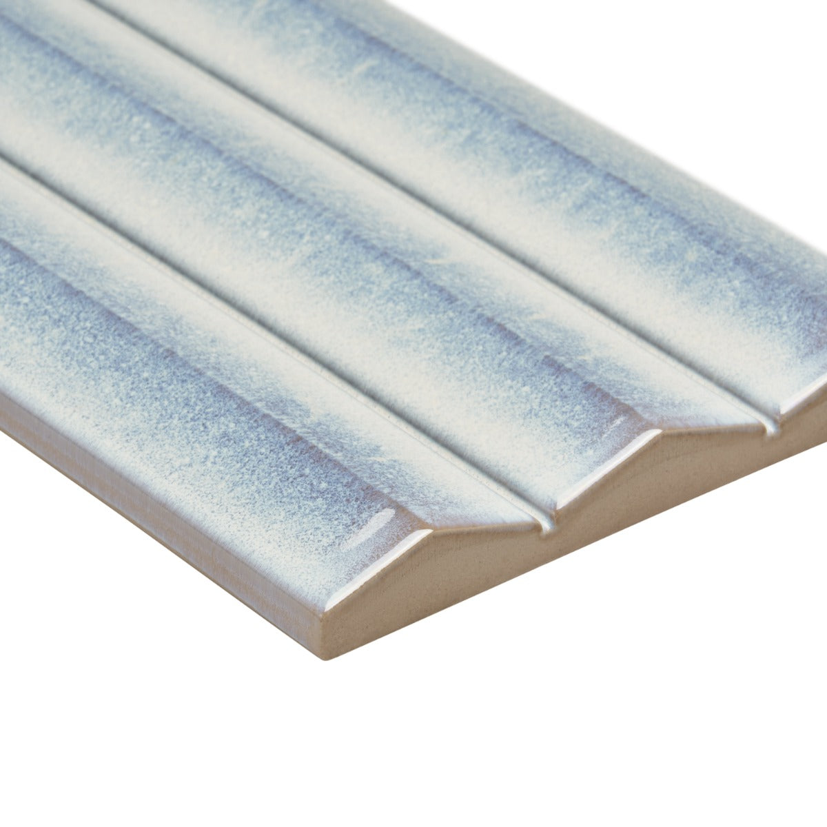 Ponto Iris White Fluted 5x16 3D Polished Porcelain Tile by Lux Tile