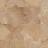 Lux Tile Parma Cotto Brown Matte Star and Cross 6" Terracotta Look Porcelain Tile