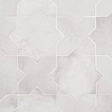 Parma White Matte Star and Cross 6" Terracotta Look Porcelain Tile