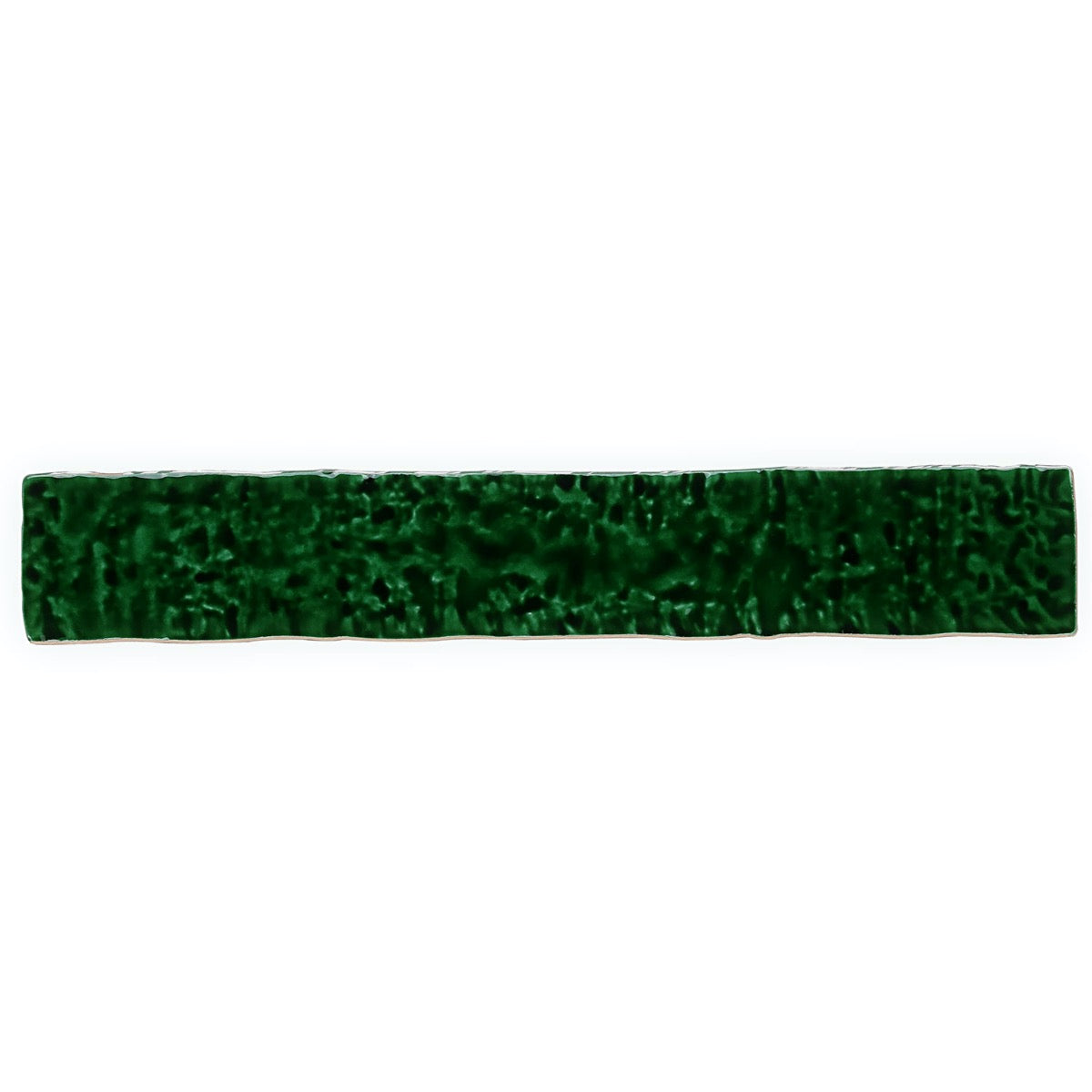 Wabi Sabi Emerald Green 1.5x9 Crackled Glossy Ceramic Tile by Lux Tile