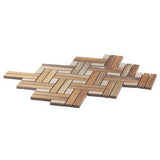 Eternal Birch Brown Basketweave Herringbone Matte Porcelain Mosaic Tile