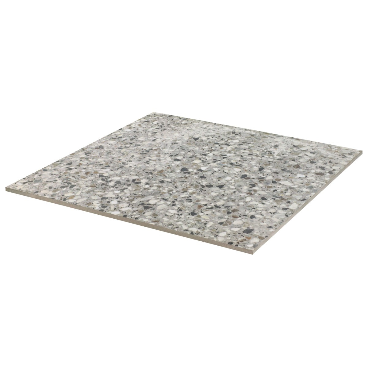 Kobe Flakes Smoke Gray 24x24 Terrazzo Look Matte Porcelain Tile - Lux Tile
