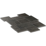 Acadia French Pattern Charcoal Black Matte Porcelain Mosaic Tile - Lux Tile