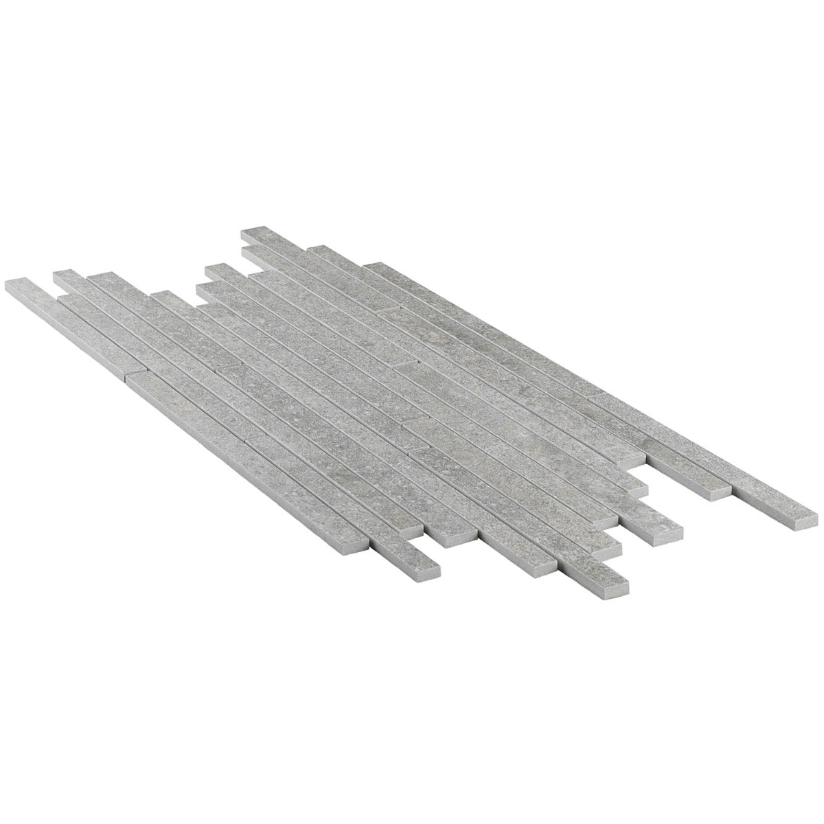 Acadia Thin Strip Slate Gray Matte Porcelain Mosaic Tile - Lux Tile